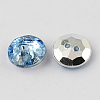 2-Hole Taiwan Acrylic Rhinestone Flat Round Buttons BUTT-F015-10mm-11-2