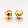 Real Gold Plated Brass Round Spacer Beads Y-KK-L147-197-2.5mm-NR-2