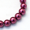 Baking Paint Pearlized Glass Pearl Round Bead Strands X-HY-Q330-8mm-72-2