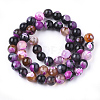 Natural Fire Crackle Agate Beads Strands G-S346-8mm-01-2