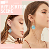 DIY Flat Round Wooden Dangle Earring Making Findings Kits DIY-SP0004-99-5