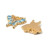 304 Stainless Steel with Crystal Rhinestone Enamel Charms STAS-G358-06G-01-2