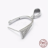 Rhodium Plated 925 Sterling Silver Micro Pave Cubic Zirconia Pendant Bails STER-P034-47P-1
