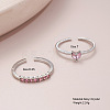 2Pcs Alloy with Rhinestone Cuff Rings FS-WGCB7EB-19-3