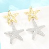 Brass Micro Pave Cubic Zirconia Dangle Stud Earrings EJEW-G471-29D-GP-3
