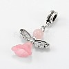 Lovely Wedding Dress Angel Alloy European Dangle Large Hole Pendants PALLOY-JF00002-02-2