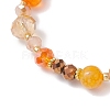 3Pcs 3 Styles Thanksgiving Day Alloy Enamel & ABS Plastic Imitation Pearl Charm Bracelets BJEW-JB12627-5