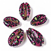 Printed Natural Cowrie Shell Beads X-SSHEL-R047-01-B08-2