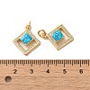 Brass Micro Pave Cubic Zirconia with Synthetic Opal Pendants KK-D096-17G-3