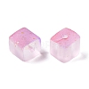 Frosted Glass Beads with Golden Glitter Powder DGLA-NH001-8mm-01J-2