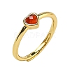 Heart Natural Mixed Stone Adjustable Rings RJEW-Q818-02G-3