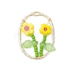 Glass Seed Beaded & Handmade Millefiori Glass Pendants PALLOY-MZ00901-03-1
