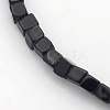 Cube Natural Black Stone Beads Strands G-P057-01-3