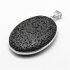 Oval Dyed Natural Lava Rock Big Pendant G-P124-08-3