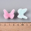 Flocking Opaque Acrylic Butterfly Beads OACR-T030-11M-4