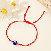 Glass Evil Eye Bead Braided Bracelets SG7290-2-2