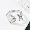 Brass Adjustable Cuff Rings for Women RJEW-B132-02B-P-3
