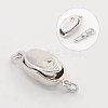 Anti-Tarnish Jewelry Necklace Clasps Rhodium Plated 925 Sterling Silver Box Clasps STER-M019-07S-2