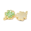 Rack Plating Brass & Shell Clover Charms with Epoxy Resin KK-K380-01G-2