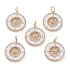 Brass Micro Pave Clear Cubic Zirconia Pendants KK-C100-28G-1