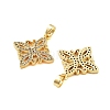 Rack Plating Brass Clear Cubic Zirconia Pendants KK-S379-06G-2