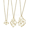 3Pcs 3 Sizes Stainless Steel Macrame Pouch Empty Stone Holder for Necklace Makings NJEW-JN04822-1