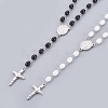 304 Stainless Steel Rosary Bead Necklaces NJEW-F240-01P-1