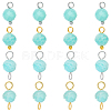 16Pcs 4 Styles December Birthstone Natural Amazonite Pendant and Connector Charms PALLOY-SW00118-1