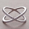 Simple Style Brass Cubic Zirconia Finger Rings FS-WG32029-01-1