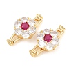Brass Pave Cubic Zirconia Fold Over Clasps CU-CBAA6E8-13G-1
