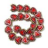 Baking Paint Glass Bumpy Beads Heart LAMP-V001-07G-2