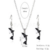 Alloy Enamel Pendant Necklaces & Dangle Earrings Sets FS-WGBC05C-02-1