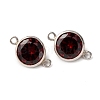 925 Streling Silver Pave Cubic Zirconia Birthstone Connector Charms STER-NH0001-80P-08-1