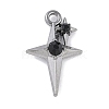 Rack Plating Alloy Jet Rhinestone Pendants PALLOY-F018-18B-02-1