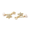 Natural Pearl Spring Ring Clasp Charms KK-I697-06G-3
