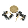 Natural Snowflake Obsidian Chips Braided Hoop Earrings EJEW-JE04940-11-2