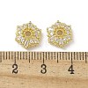Brass Clear Cubic Zirconia Bead Caps KK-A236-15A-G-2