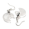 Rack Plating Moon Brass Dangle Earrings for Women EJEW-B064-02P-01-2