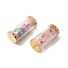 Glass Tube with Natural & Synthetic Mixed Gemstone Chip Beads Inside Pendants FIND-B054-01G-2
