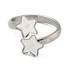 304 Stainless Steel Cuff Rings Components STAS-K279-02B-P-2