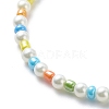 Natural Shell & Glass Seed Beaded Necklace Bracelet SJEW-JS01245-9