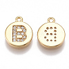 Brass Cubic Zirconia Charms KK-T038-194G-B-1