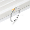 925 Sterling Silver Micro Pave Clear Cubic Zirconia Finger Rings FS-WG81B24-09-1
