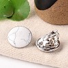 Natural Howlite Dome/Half Round Clip-on Earrings EJEW-J090-08-1