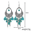 Bohemian Style Alloy Synthetic Turquoise Dangle Earrings FS-WG7654C-12-1