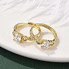 Brass Micro Pave Clear Cubic Zirconia Finger Rings for Women RJEW-U049-02G-3