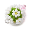 Beaded Flower Potted Charms PALLOY-MZ00446-02-4