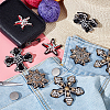 HOBBIESAY 8Pcs 4 Style Snowflake & Cross & Star Shape Handicraft Rhinestone Appliques PATC-HY0001-17-4