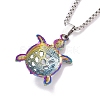 Rainbow Color Alloy Pendant Necklace with Stainless Steel Chains for Women OCEA-PW0001-79A-3