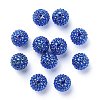 Chunky Resin Rhinestone Bubblegum Ball Beads X-RESI-A001-2-2